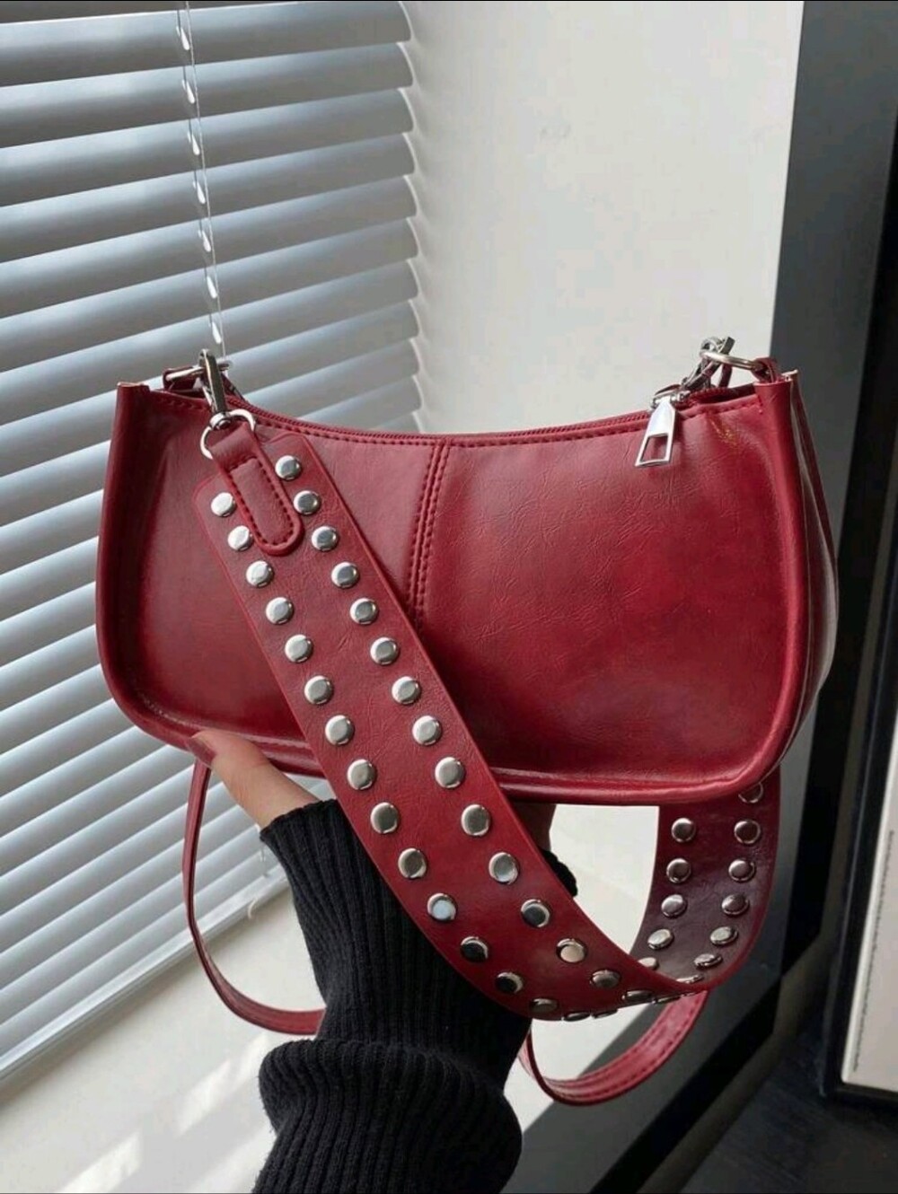 BRAND NEW ** Studded Red Shoulder Bag - Women